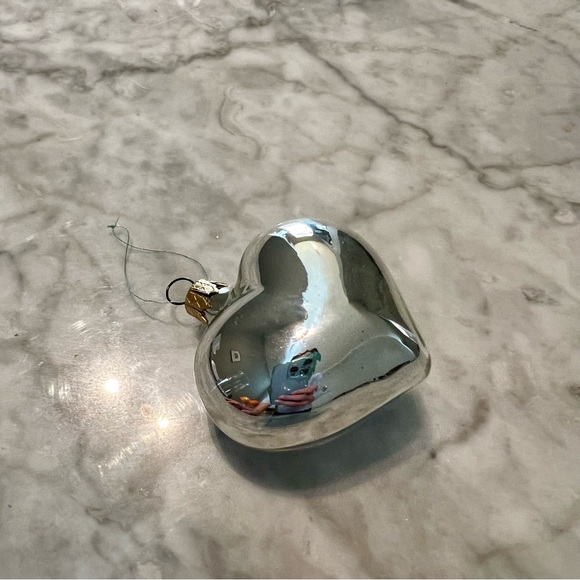 Vintage Blown Glass Heart Ornament - Picture 2 of 3